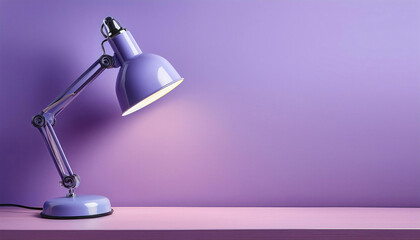 Desk Lamp on a Pastel Lavender Background