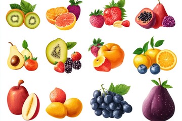 A wholesome assortment of various fruits with different textures, flavors and colors.