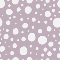 Snow seamless pattern. Hand drawn dots background set. Big and small blobs.