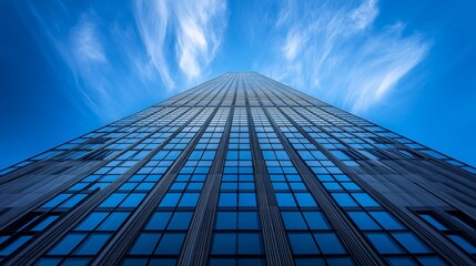 Fototapeta premium Modern Skyscraper Reaching for the Sky
