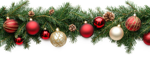 Fototapeta premium christmas tree branches isolated on white background