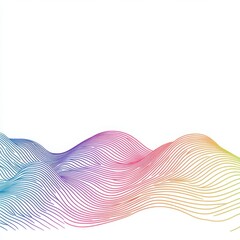 Colorful wave pattern on a white isolated background.