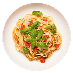 PNG Spaghetti pasta white plate food white background fettuccine.