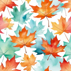 Fototapeta premium Pattern paper wrap autumn leaves background