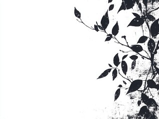 Elegant silhouette of leaves on a white background, perfect for various design projects.