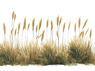 Fototapeta premium Elegant pampas grass against a white isolated background.