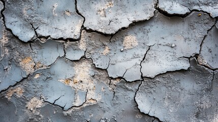 Fototapeta premium Gray concrete wall texture showing weathering and cracks