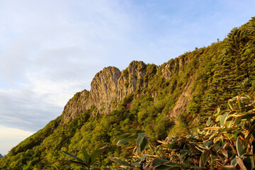 早朝の石鎚山頂上
