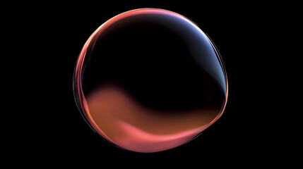 Floating Glass Bubble with Soft Light Red Liquid