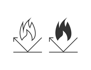 No fire allowed, fireproof icon. Vector illustration.