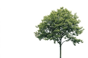 Fototapeta premium Single tree on white background with ample space