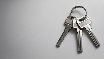 House Keys on a Light Pastel grey Background