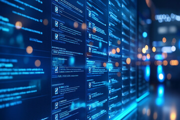 Obraz premium blue binary code