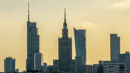 Architektura Warszawska zachod slonca