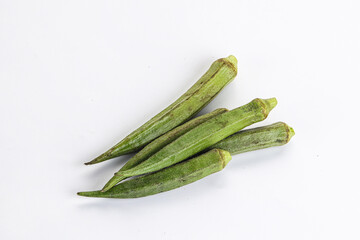 Natural organic raw green okra
