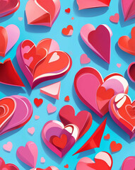 love notes and hearts for valentines day background