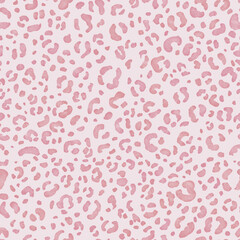 Pink leopard seamless pattern. Fashion stylish texture hand drawn watercolor. Seamless leopard skin print light color. Abstract exotic jungle or africa wild cat texture. © Ekatmart