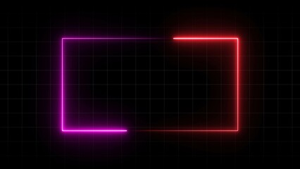 Abstract Neon Rectangle Frame Illustration.