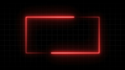 Abstract Neon Rectangle Frame Illustration.