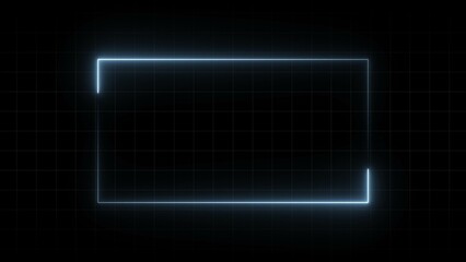Abstract Neon Rectangle Frame Illustration.