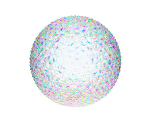 Obraz premium Reflective glass orb with geometric facets and light effects