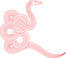 Obraz premium Traditional Chinese Red Snake Symbol for Lunar New Year 2025