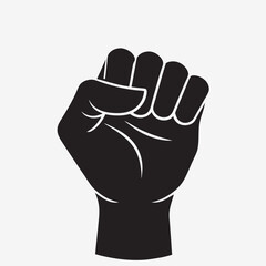 Black and White Fist Drawing with 'Fist' Text Illustration - Printable Graphic Design