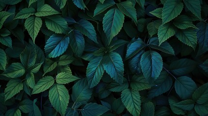 Fototapeta premium Green leaves background. Natural green leaves plants using as spring background cover page environment ecology or greenery wallpaper
