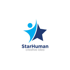 Creative Star People Logo Design Template