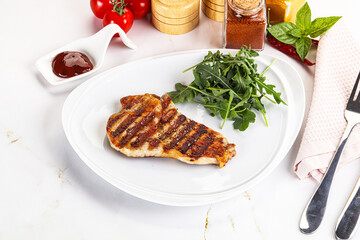 Delicous grilled pork meat steak