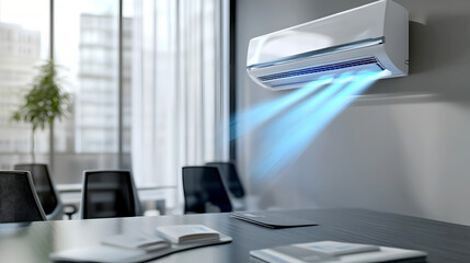Modern Office Air Conditioning Unit Operating