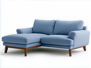 Fototapeta premium Blue couch with ottoman