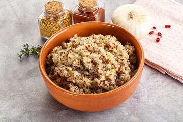 Vegan cuisine - boiled quinoa cereal