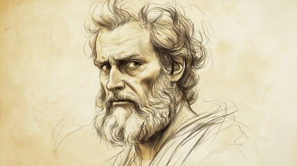 Biblical Illustration of Job&rsquo;s Declaration of Faith - Strong and Unyielding Despite Trials, Beige Background