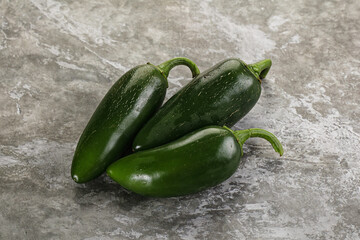 Raw green Mexican jalapeno pepper