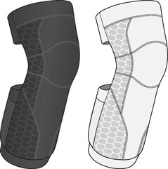 Sports elbow pad or kneepad vector technical illustration © 212069668