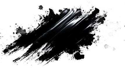 
Abstract black in splash, paint, brush strokes, stain grunge isolated on white background, Japanese style