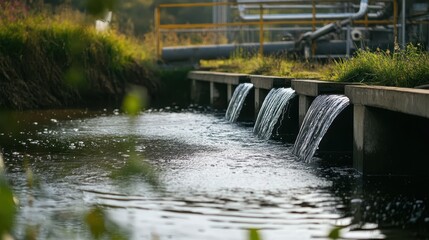Wastewater Discharge from Factory into River