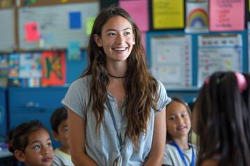 Happy Students Engaged in Classroom Activities with Diverse Peers