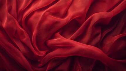 Obraz premium Abstract background of a red fabric with soft folds and a smooth surface.
