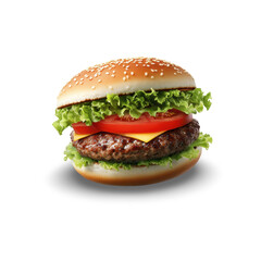 Juicy Cheeseburger with Lettuce and Tomato