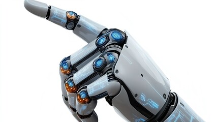 Futuristic Robotic Hand with Advanced Technology and LED Accents