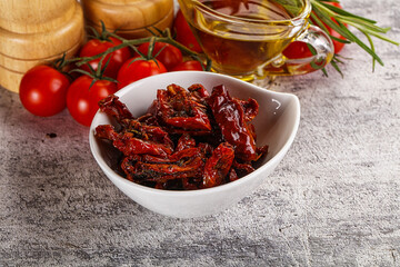 Homemade dry tomatoes with oil