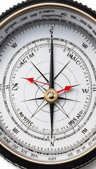 compass white magnetic  compass destination exploration hand-held journey magnetic navigation needle north trip direction geographic instrument location navigating portable background metal round