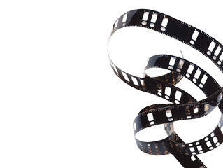 Film strip on a white isolated background for creative projects.