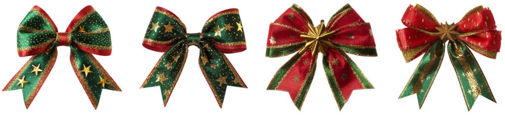 Christmas bow. Christmas decoration in png format without background. Christmas concept.