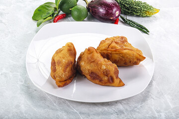 Indian cuisine - fries crispy samosa