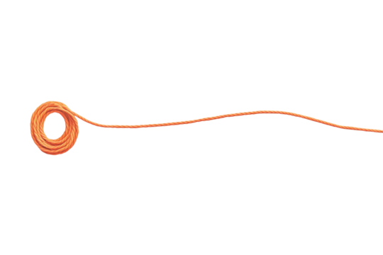 Orange coil on a white isolated background.