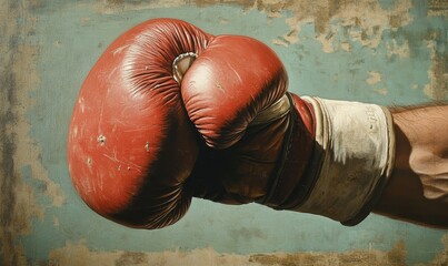 Red boxing glove clenched in fist.