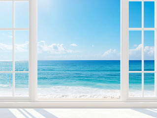 Contemporary Interior Design Background. Sea View Living Room